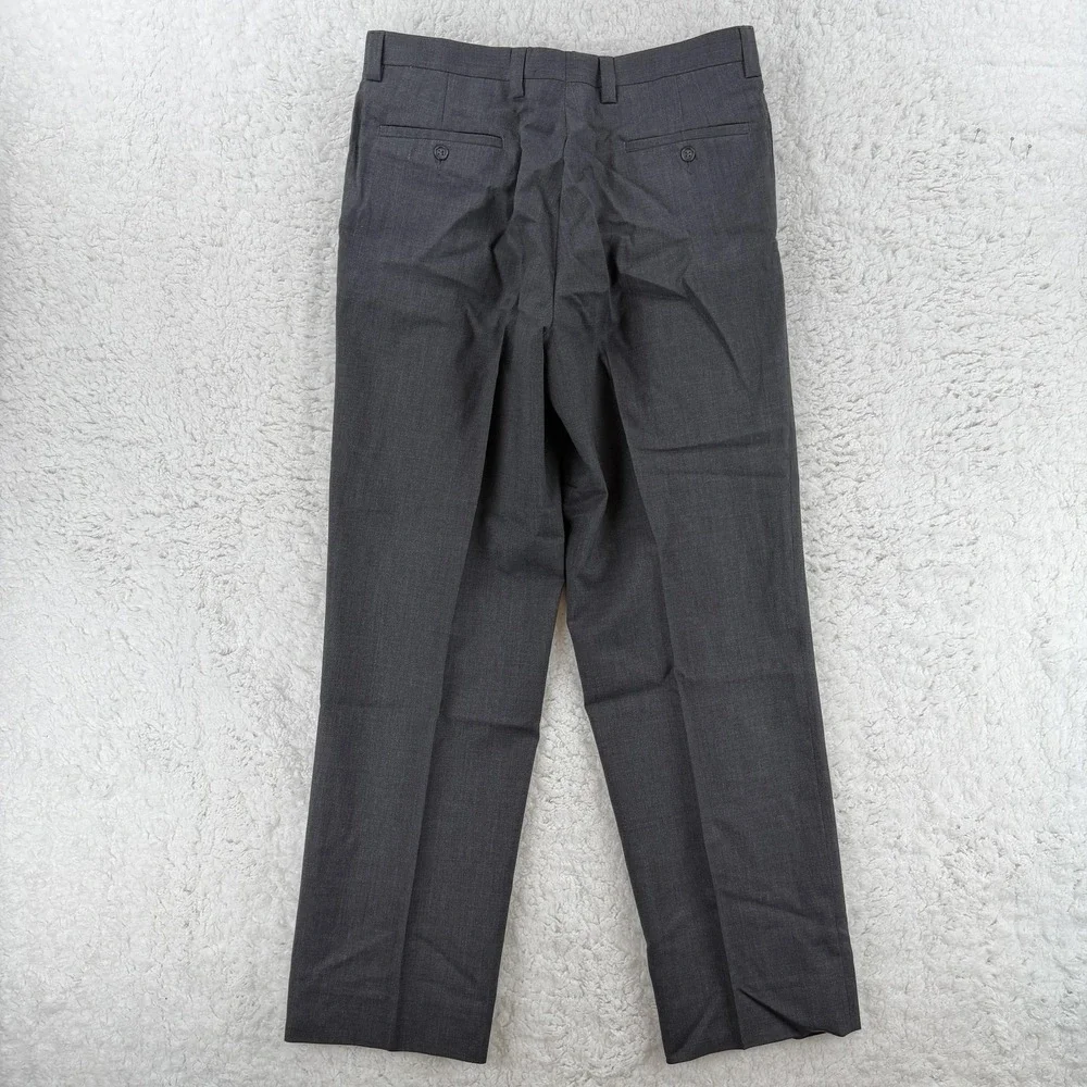 Calvin‎ Klein Dress Pants Mens 34x30 Gray Wool Pleated Straight Office Business